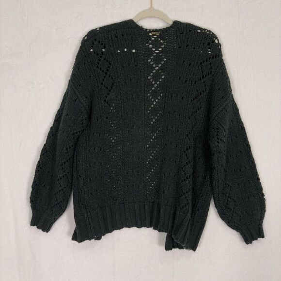 Billabong Women's Black Open Knit Open Front Cardigan Sweater Size Small - Picture 6 of 10